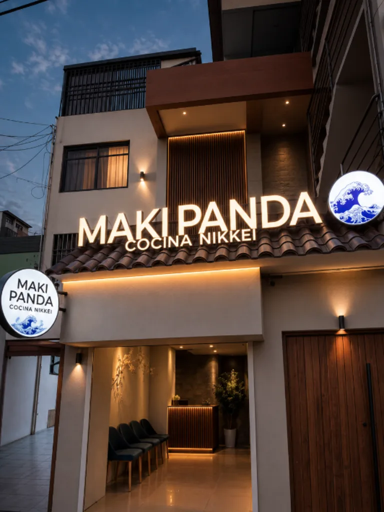 Fachada de la sede Ovalo Papal de Maki Panda en Trujillo